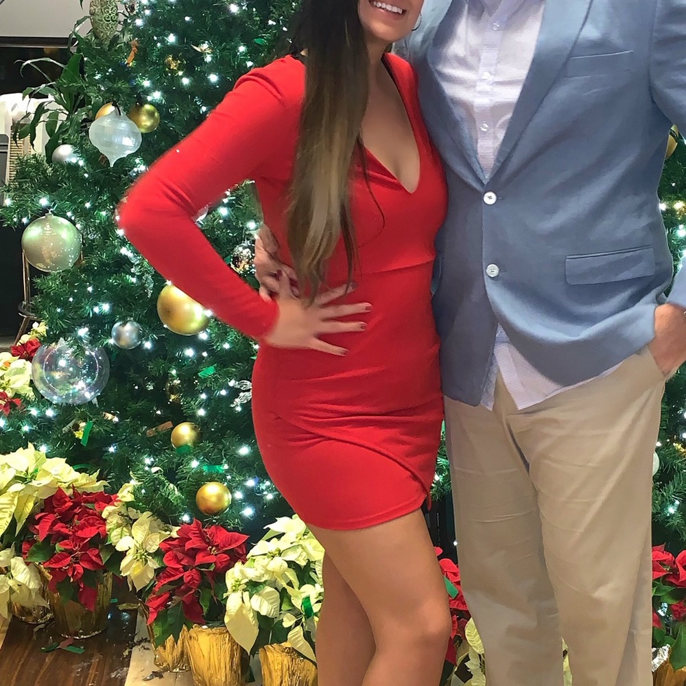red cocktail dress